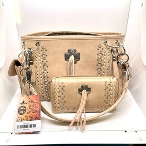 NWT Montana West Wylie Satchel Purse and Wallet Bundle - Conceal Carry Purse